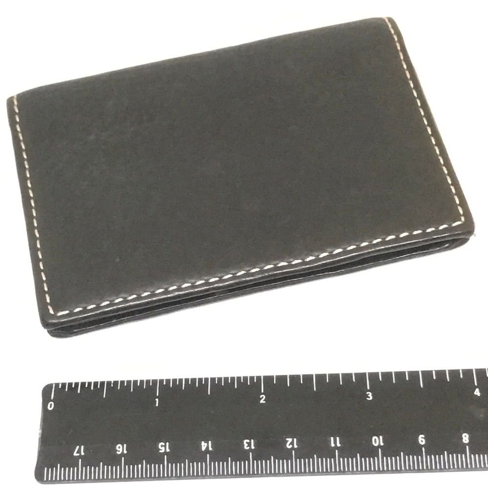 Coach Black Bifold Leather Card Case Wallet
